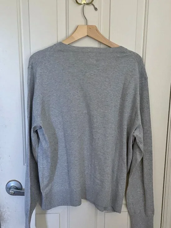 NEW GAP Womens Crewneck Cardigan Sweater NWT XXL 100% Cotton Gray - Picture 11 of 12